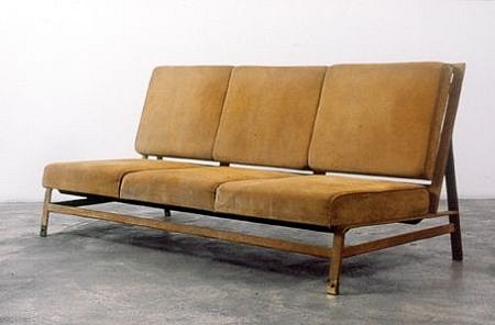 Jacques Adnet, Banquette (2-seat leather sofa with metal frame)
1955, leather and metal
