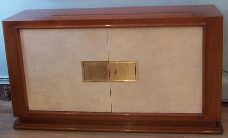 Jacques Adnet, Sideboard
1955, mahogany, brass and parchment