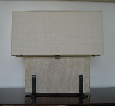 Pascal Boyer, Pair of Travertine and Bronze Lamps
2008, travertine and bronze