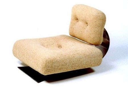 Oscar Niemeyer, Vintage Armchair (2)
c. 1970s, steel and fabric