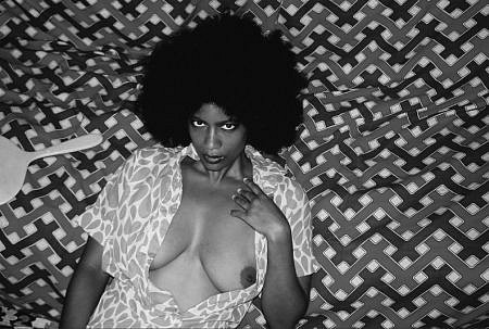 Mickalene Thomas, Maya
2008, unique black-and-white photograph