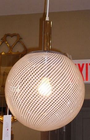 Venini, Italian Globe Pendant
c. 1960's, glass, chrome hardware