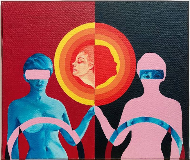 Evelyne Axell, La Conductrice et son double / Les DS
1965, oil on canvas