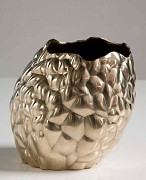 David Wiseman Unique Tufted Vase in Polished Bronze